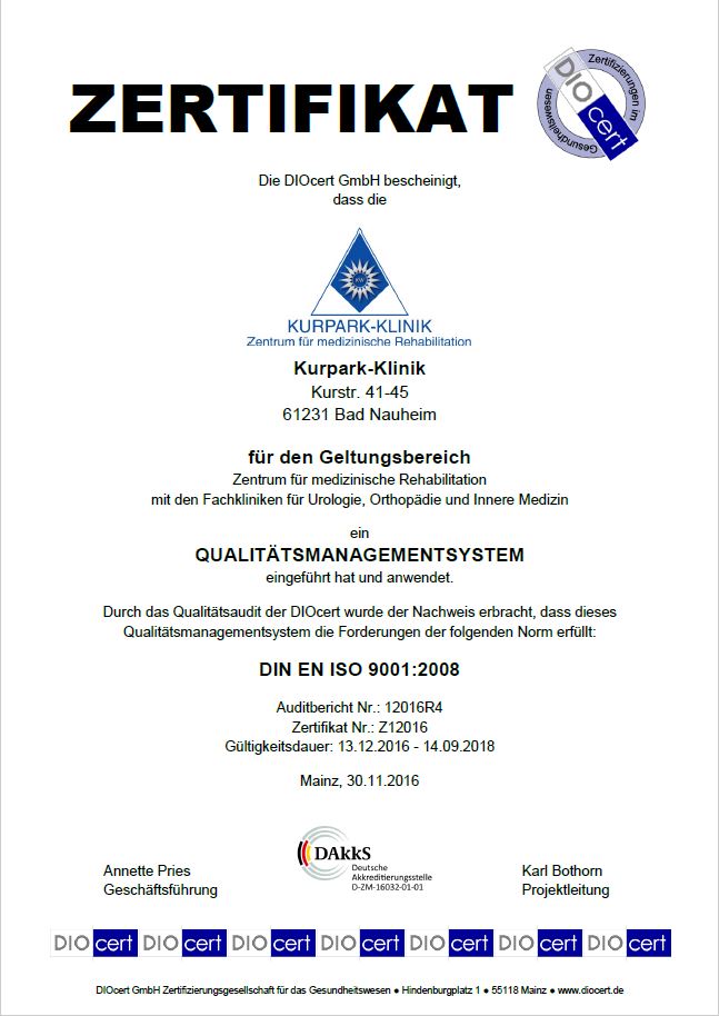 Zertifikat DIOcert