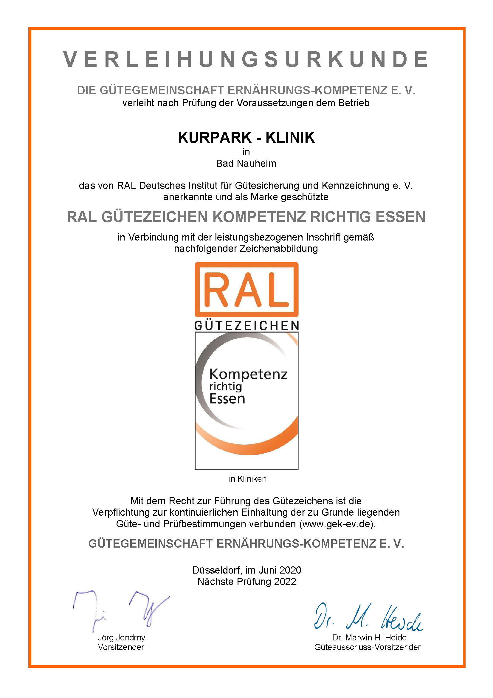 Zertifikat RAL